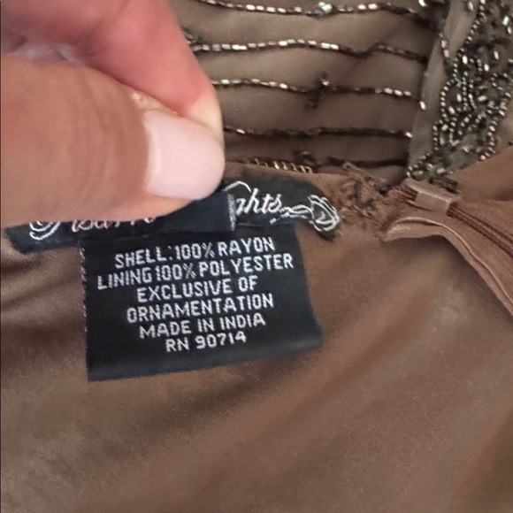 Pisarro Nights Elegant Brown Beaded Formal Gown - Picture 10 of 10